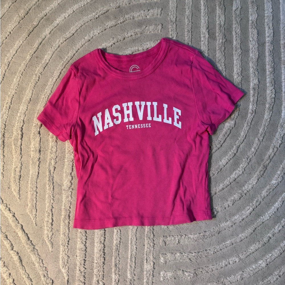 Hot pink nashville baby tee